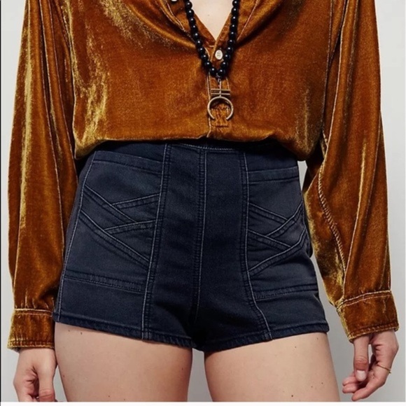 NWOT free people high waisted black stretchy - Picture 1 of 3